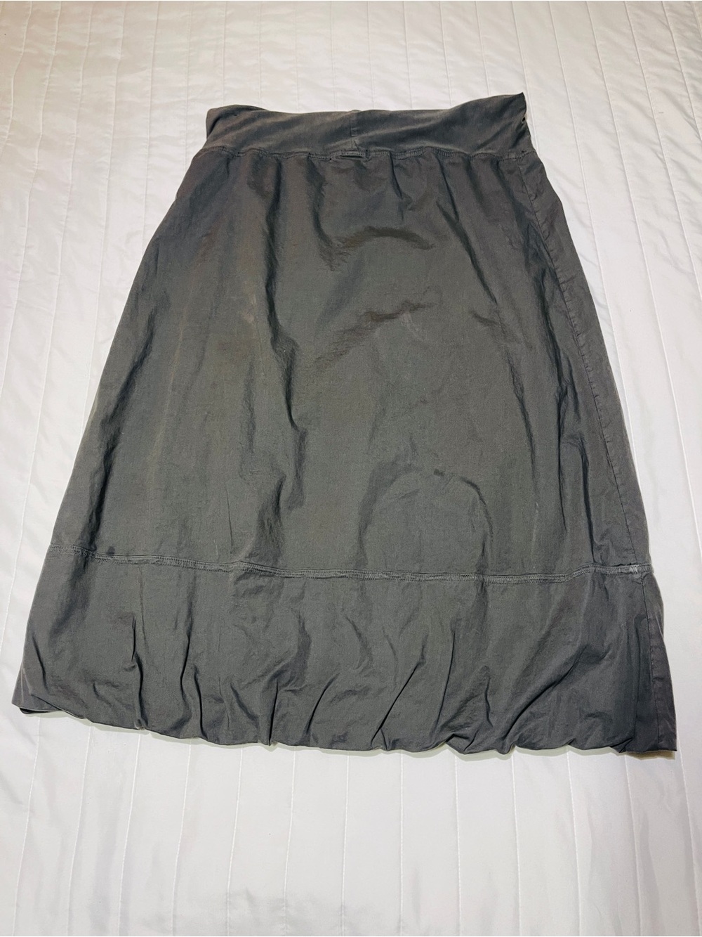 XCVI Light Gray Lace-Up Drawstring Midi Skirt - Picture 6 of 8